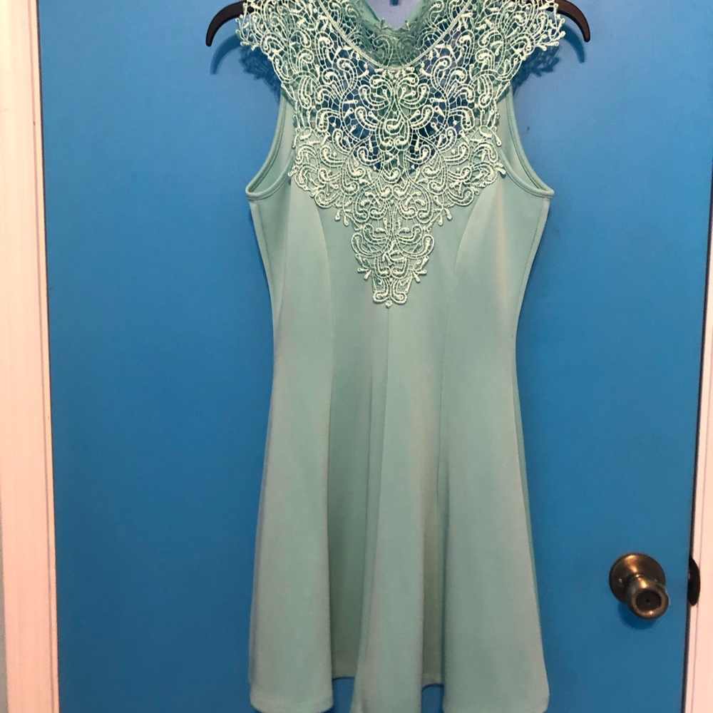 Charlotte Russe Lacy Mint Homecoming/Formal Dress